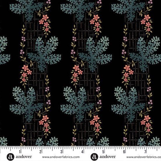 Andover Fabrics Dahlia  A-1374-K Midnight Online