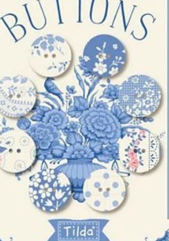 PRE-ORDER Tilda Fabrics Something Blue Buttons Light TIL400076