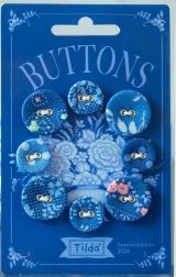 PRE-ORDER Tilda Fabrics Something Blue Buttons Dark TIL400077