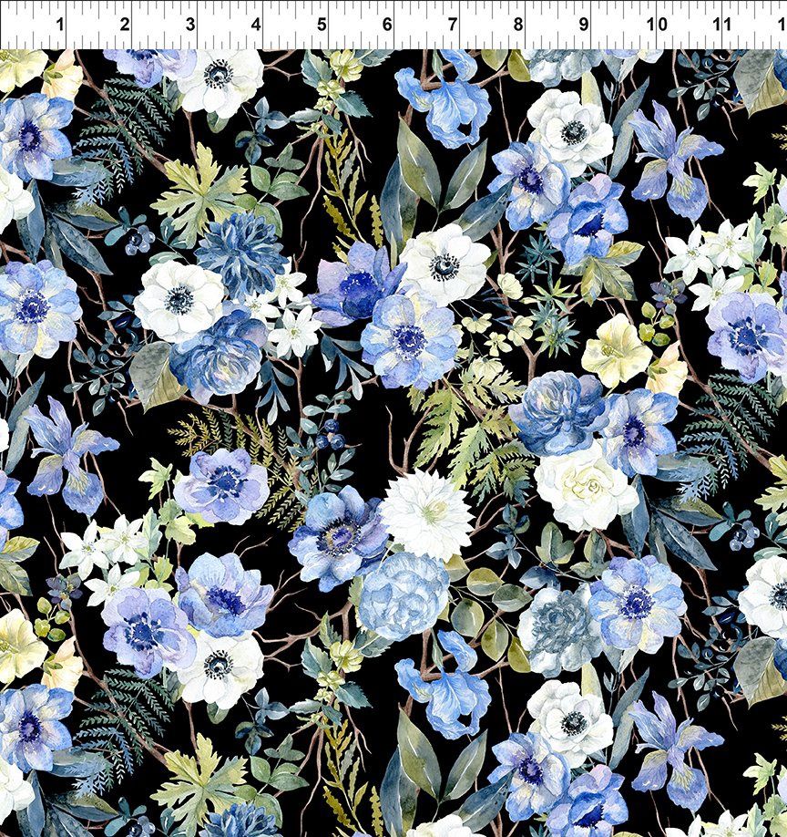 In The Beginning Fabrics Sanctuary Floral 2SA 2 Black Online