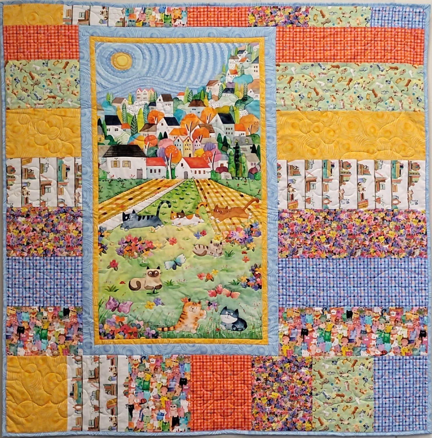 Splendor Cats Around Town Quilt Kit