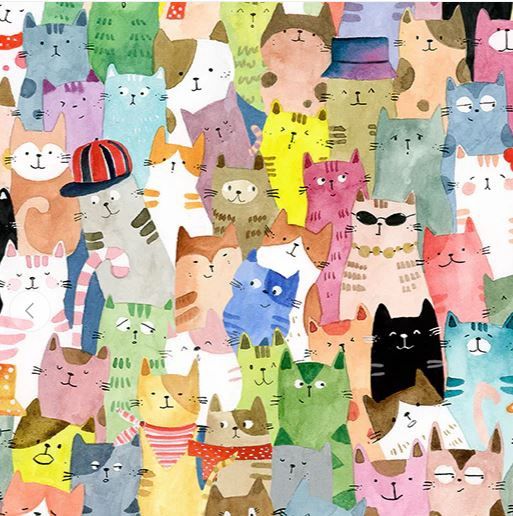 Windham Fabrics Cats Around Town 54997-1 Multi Online