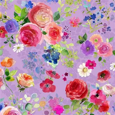 Clothworks Fleur de Rose  Y4759-26 Light Purple Online