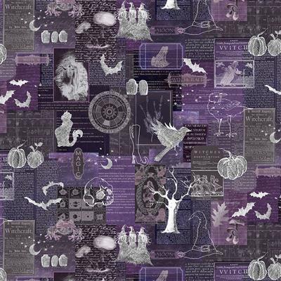 Clothworks Witch's Tale Digital  Y4788-145 Dark Lilac Online