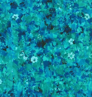Robert Kaufman Painterly Petals-Valley SRKD-23407-403 Teal Blue Online