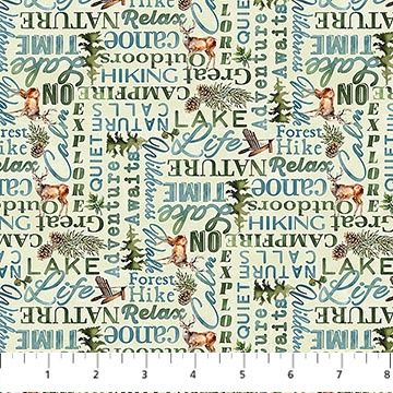 Northcott Fabrics Lakeside Retreat DP28487-71 Light Green Multi Online