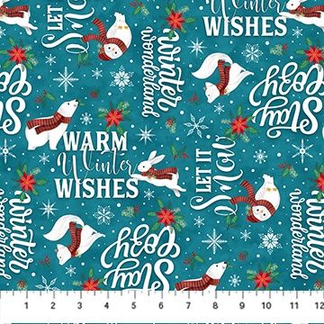Northcott Woodland Wishes 27904-66 Teal Multi Online