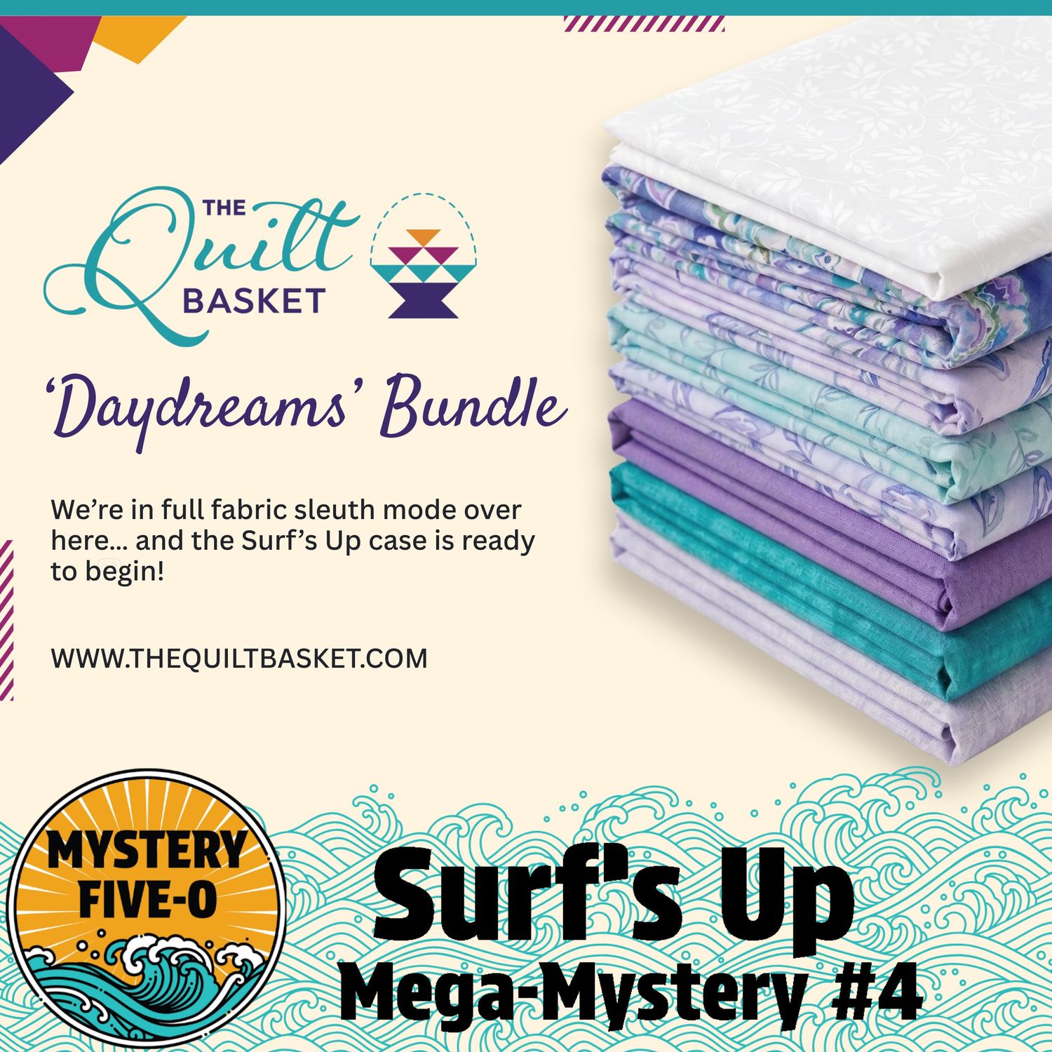 Surf's Up Daydreams Mystery Five-0 Quilt Kit