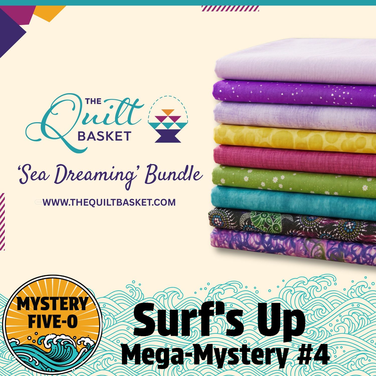 Surf's Up Sea Dreaming Mystery Five-0 Quilt Kit
