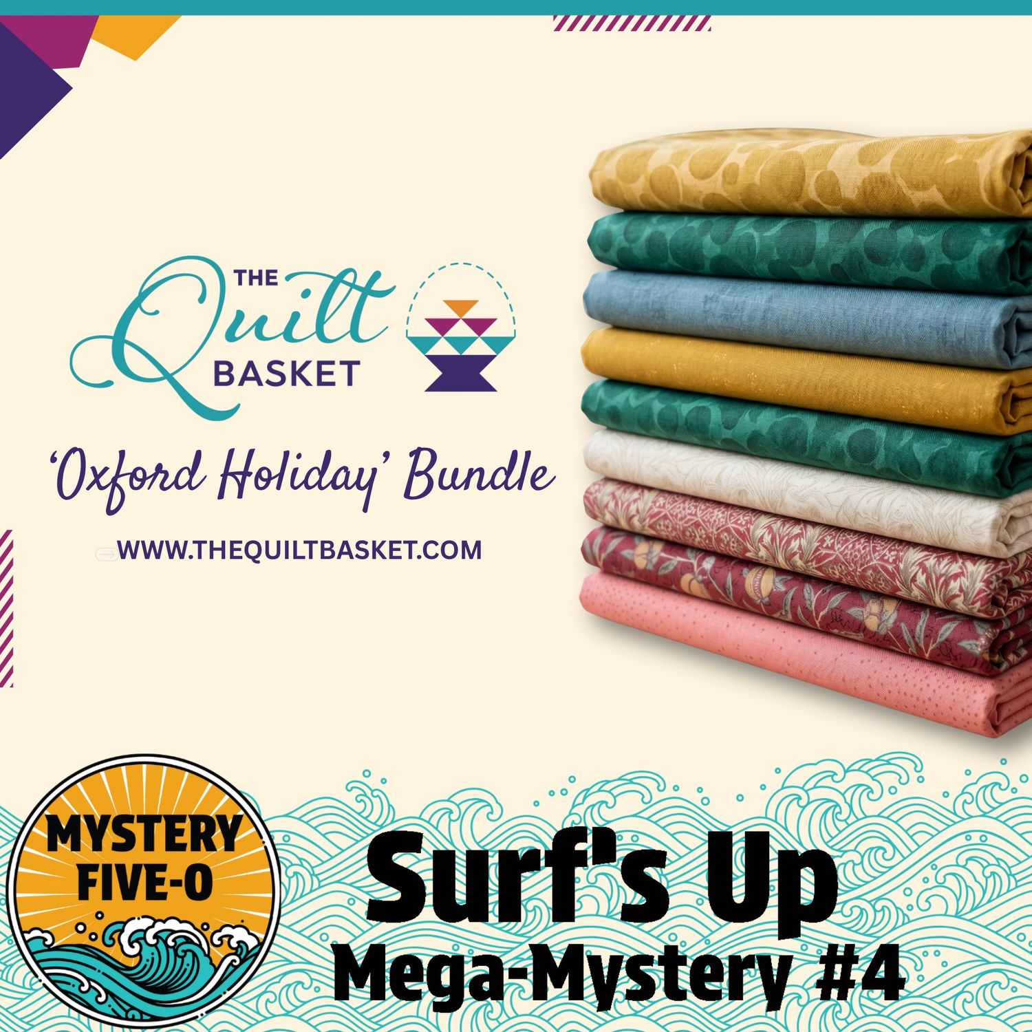 Surf's Up Oxford Holiday Mystery Five-0 Quilt Kit