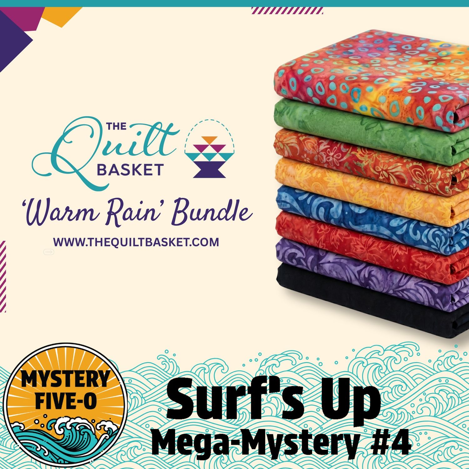 Surf's Up Warm Rain Mystery Five-0 Quilt Kit