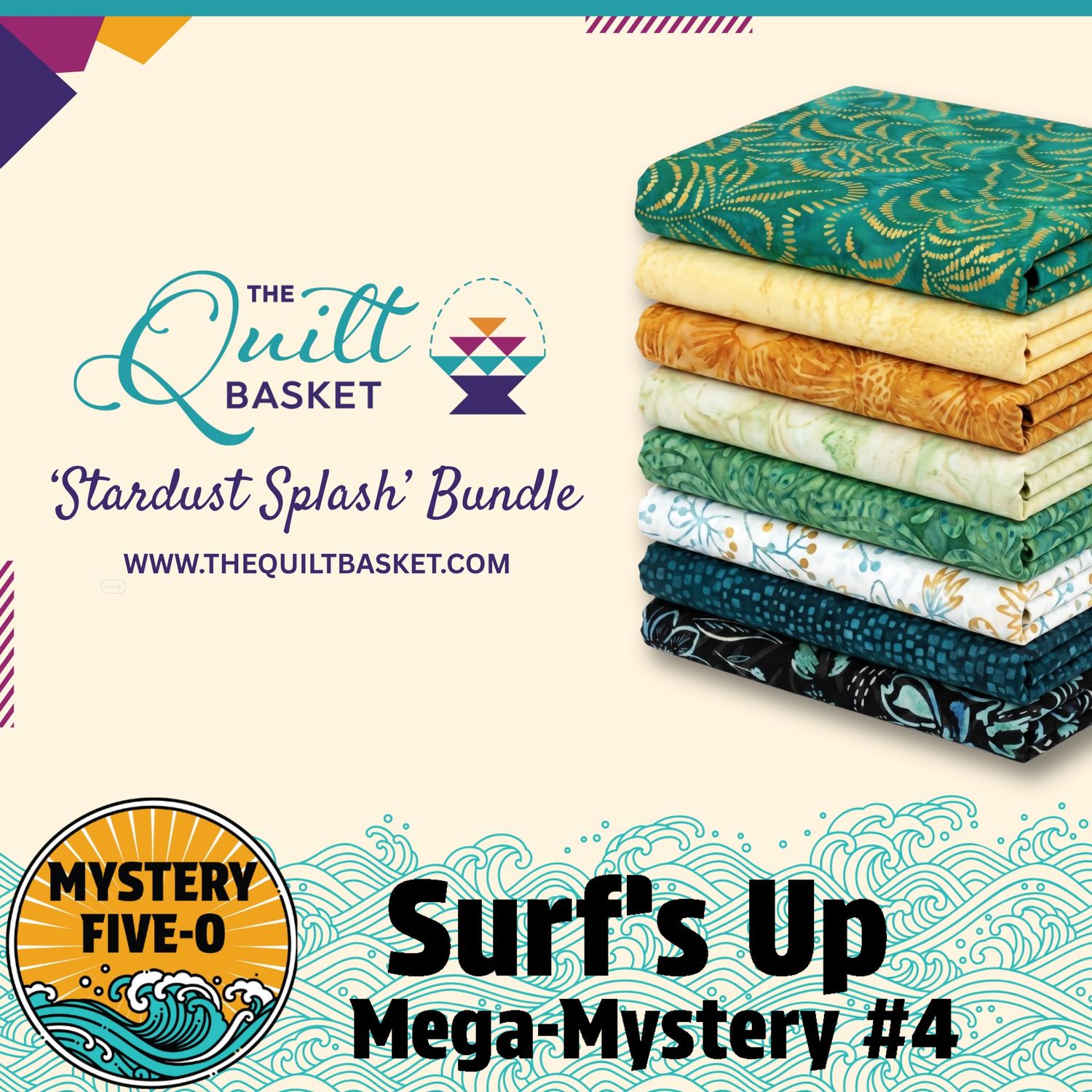 Surf's Up Stardust Splash Mystery Five-0 Quilt Kit