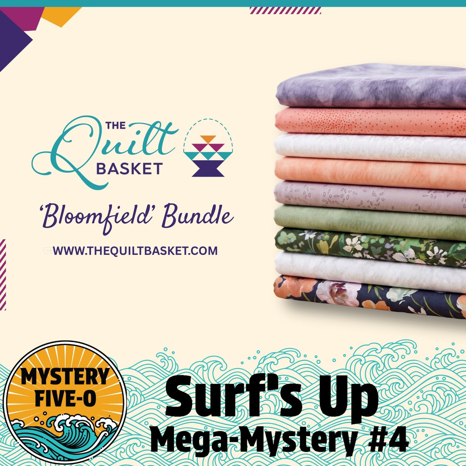 Surf's Up Bloomfield Mystery Five-0 Quilt Kit