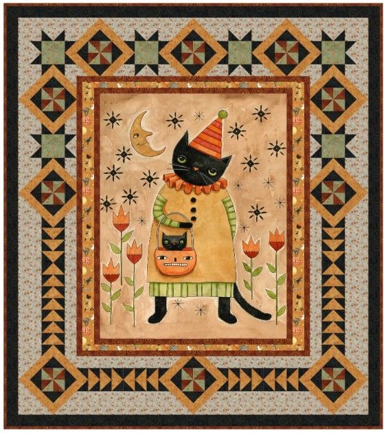 Spooky Kitty Panel Quilt Kit