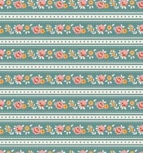 PRE-ORDER October 1 Tilda Fabrics Village Life  TIL100690 Teal Online