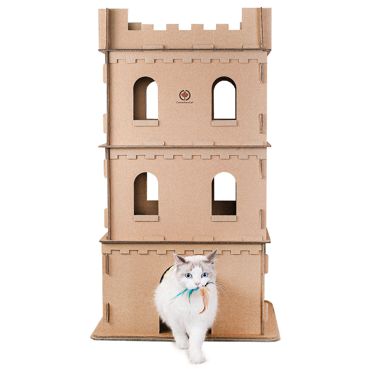 Katzenburg XL aus Wellpappe für Katzen · das Spielhaus