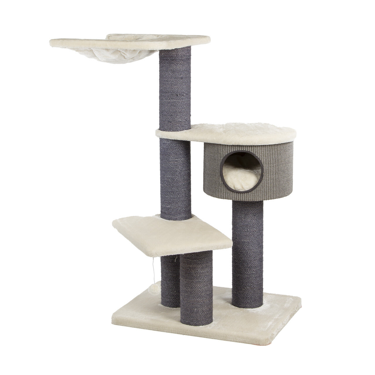 Kratzbaum Coony 130 · beige · XXL mit Ø15 cm dicken Sisalsäulen