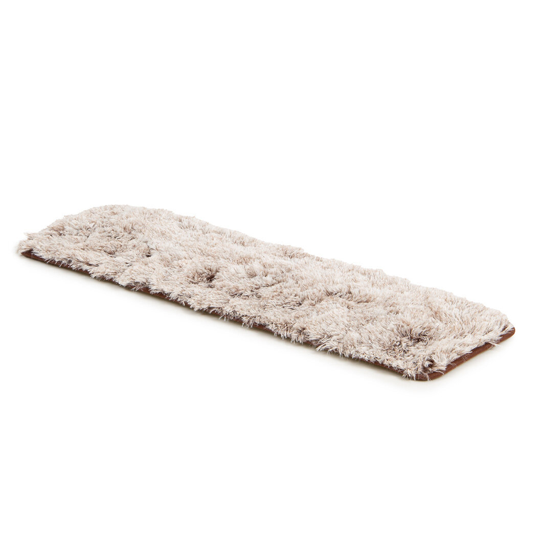 Liegematte für Fensterbank · Braun -Weiss · XXL 90 x 28 cm · Katzen · Fensterbett