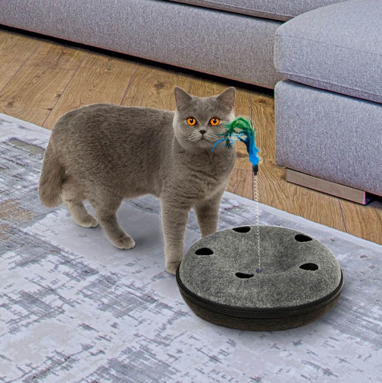Katzenufo Sputnik · interaktives Katzenspielzeug