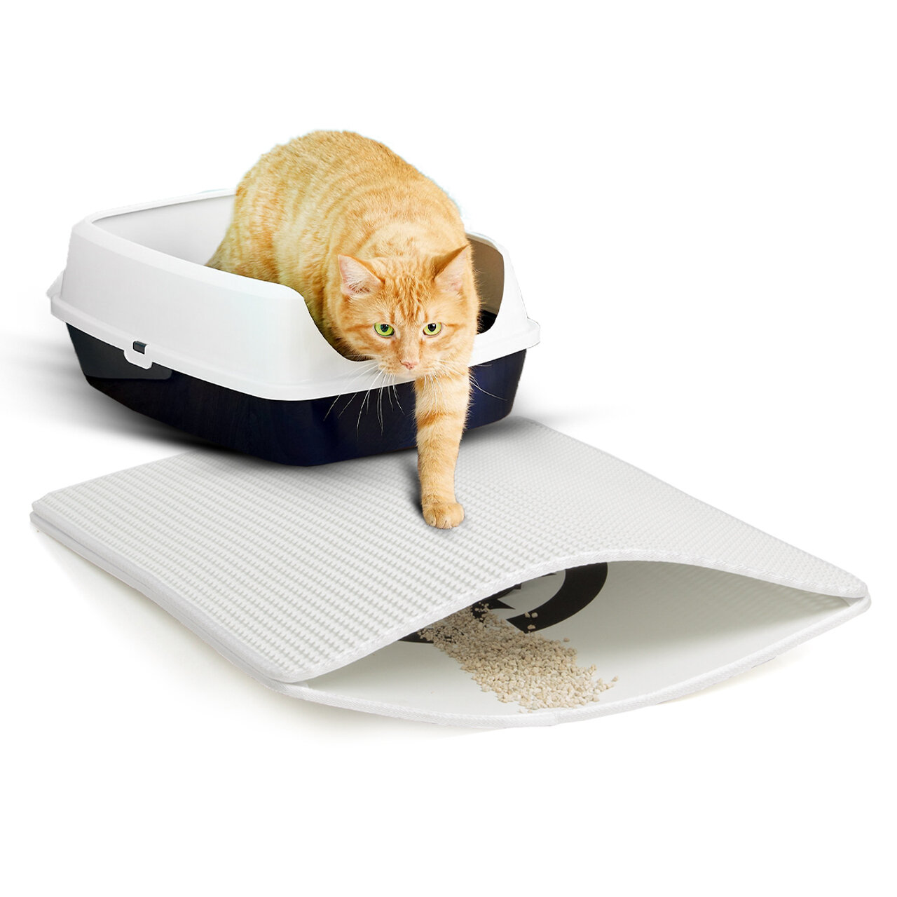 Zaubermatte · Katzen Streumatte · weiß · New Design 2021