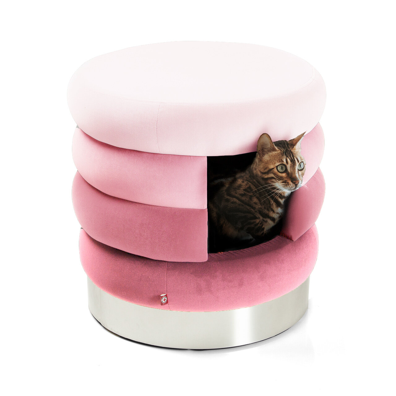 Katzenhöhle Choupette · Rosa · Katzenbett, Kuschelhöhle und Hocker für Katzen XL