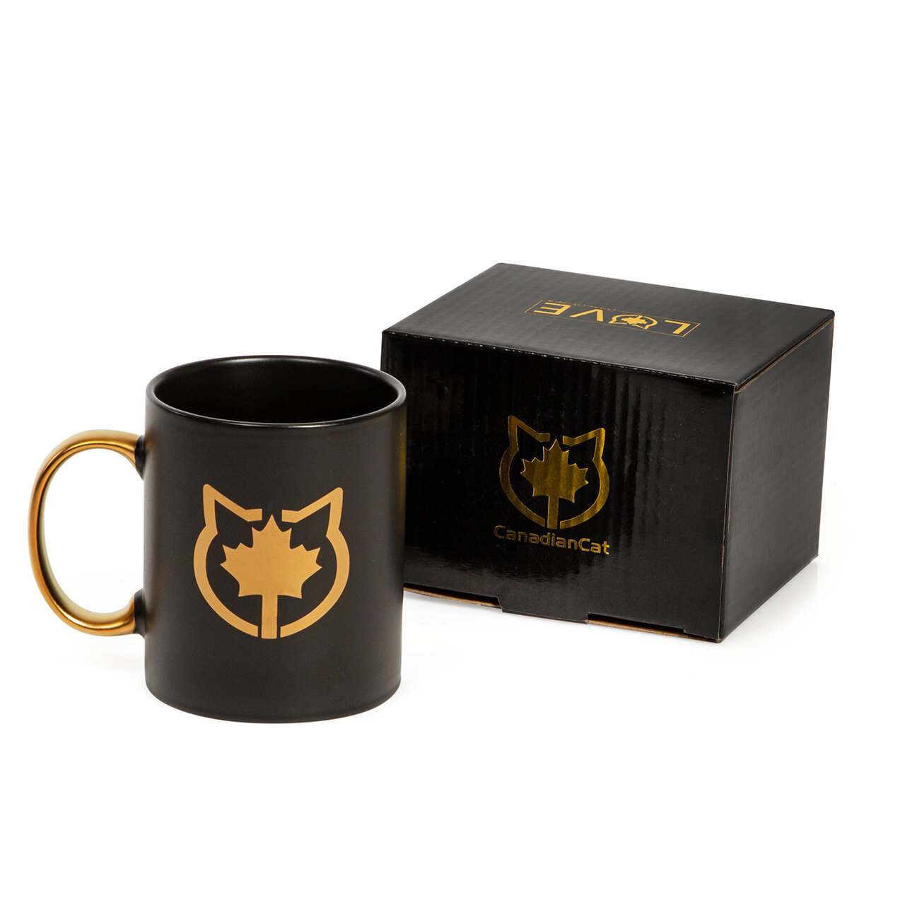 CanadianCat LOVE Tasse · 330ml · Black &amp; Gold Limited Edition