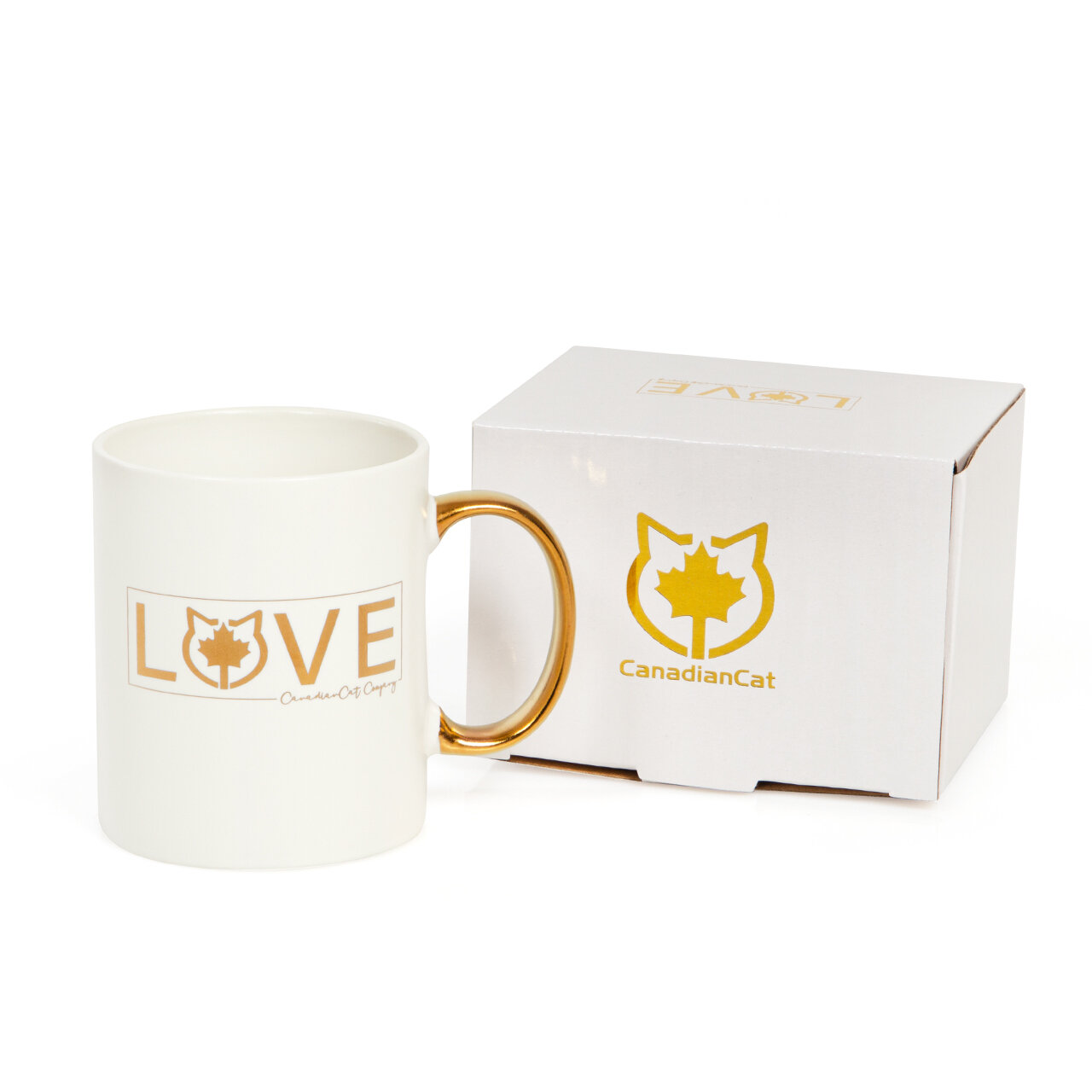 CanadianCat LOVE Tasse · 330ml · White &amp; Gold Limited Edition
