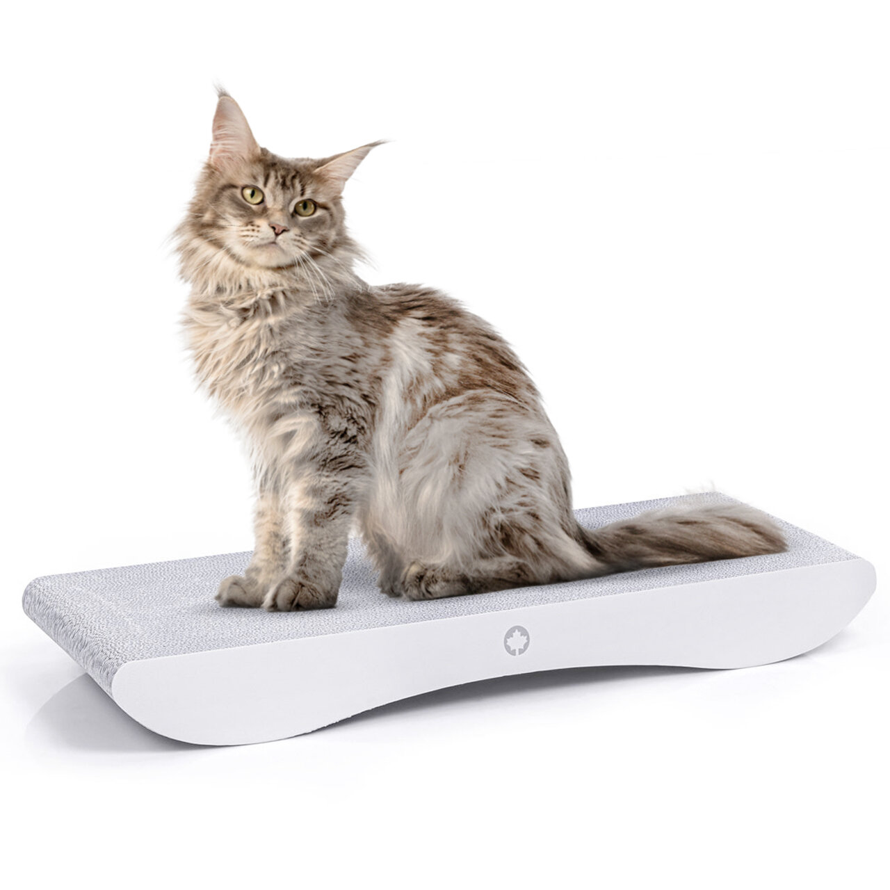 Katzen Kratzbrett COMET · WHITE EDITION · L · ca. 60 x 29 x 7 cm