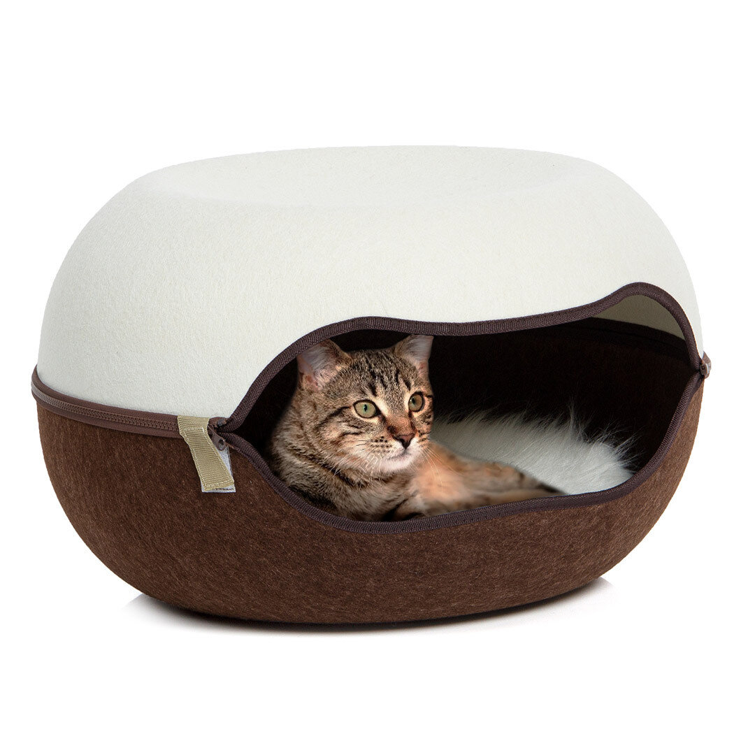 Das Katzennest 2.0 · Filz · creme-braun