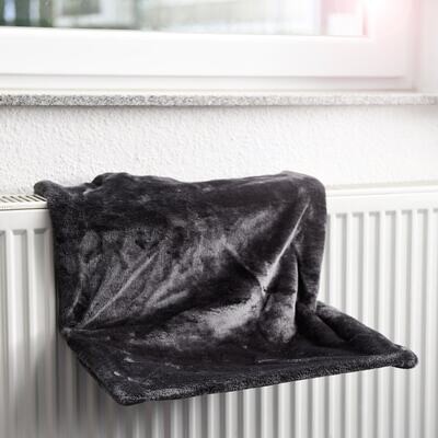 Liegemulde für Katzen · schwarz ca. 45x26x31cm · Heizungs-Liege