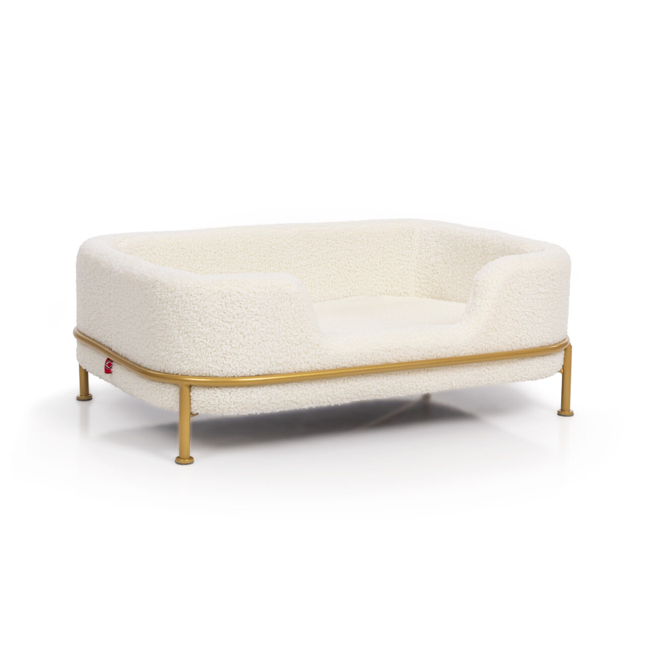 Haustierbett Windsor · Design-Schlafplatz · Teddy weiß-gold