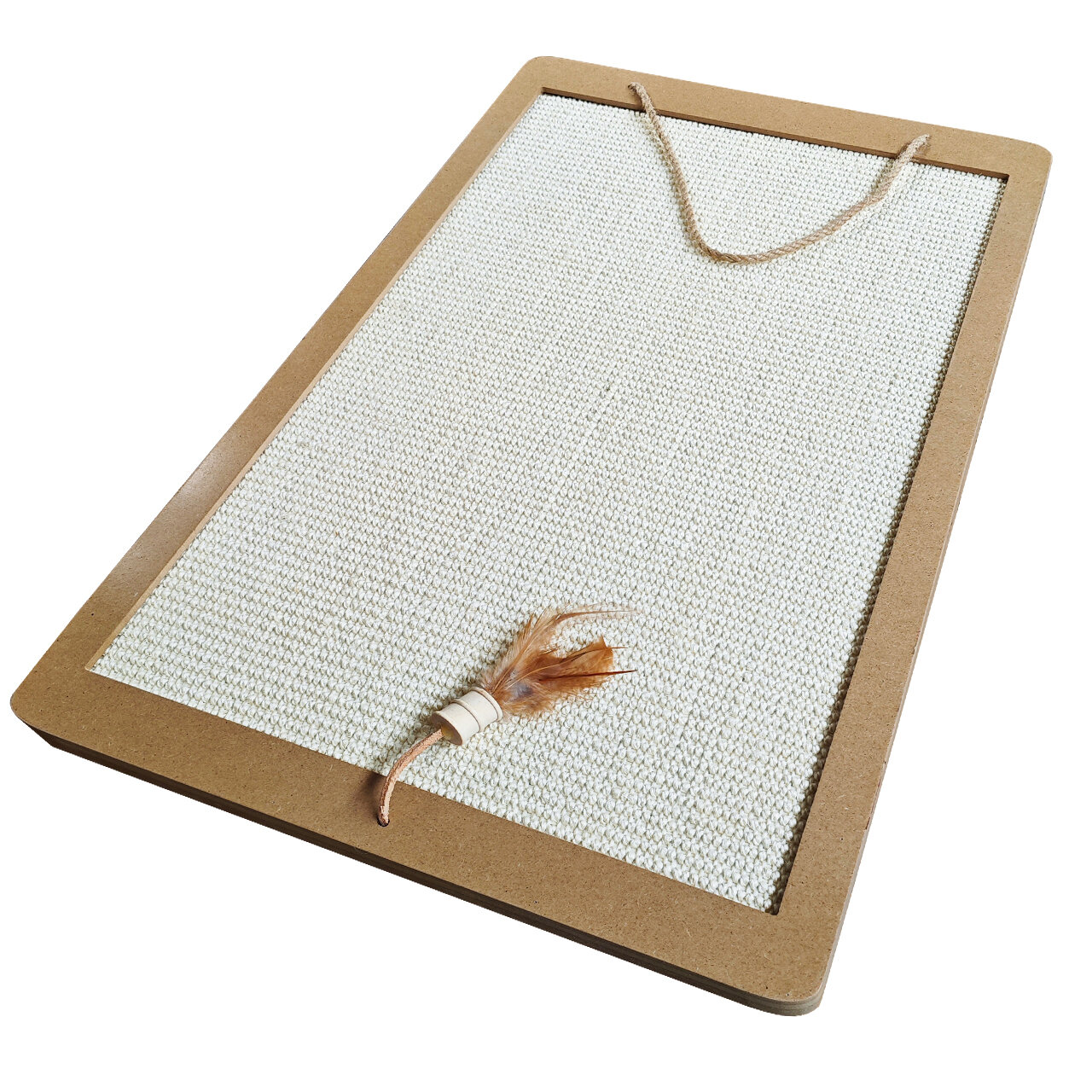 Kratzbrett Planky · XXL Katzenspielplatz mit Kratzteppich · walnuss · ca. 80 x 40 x 2 cm