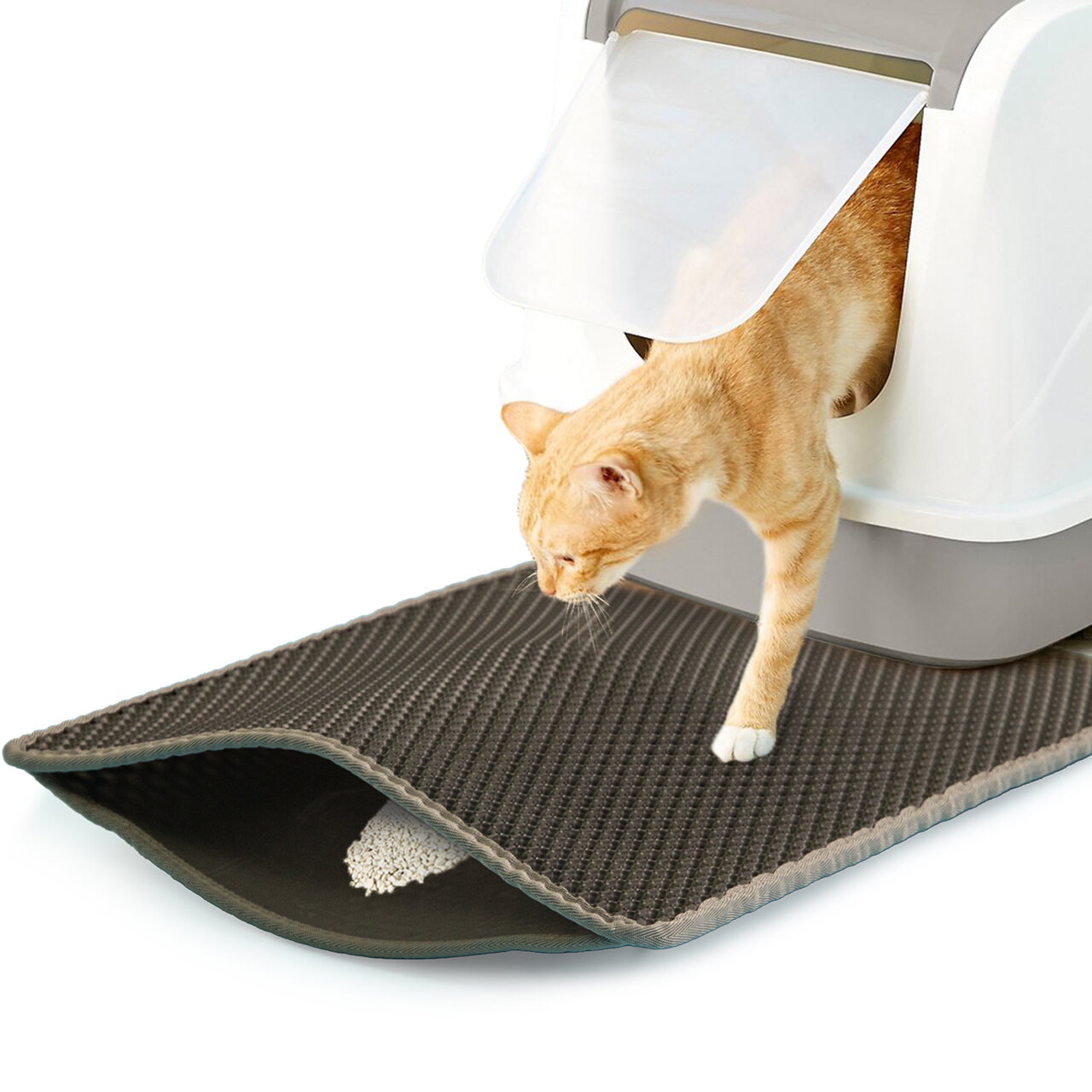 Katzenstreumatte SMALL · anthrazit · Vorleger/Unterlage für Katzentoilette · ca. 60 x 45 cm