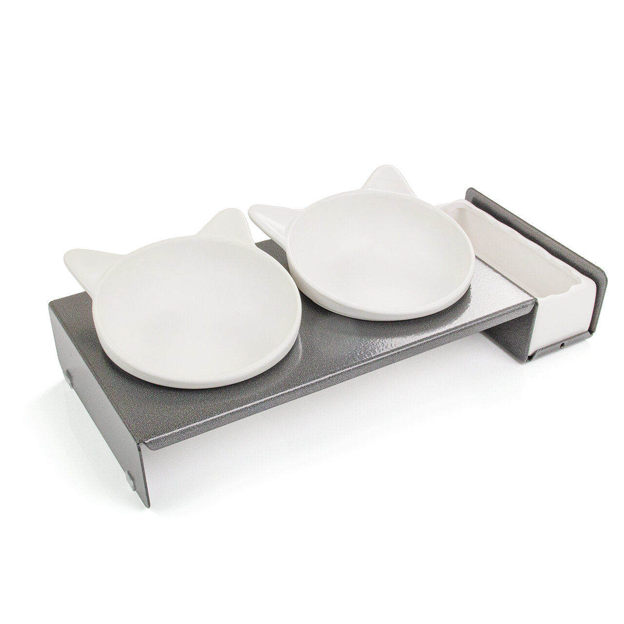Foodbar Cat Diner · Futterstation aus Metall mit drei Keramikschalen