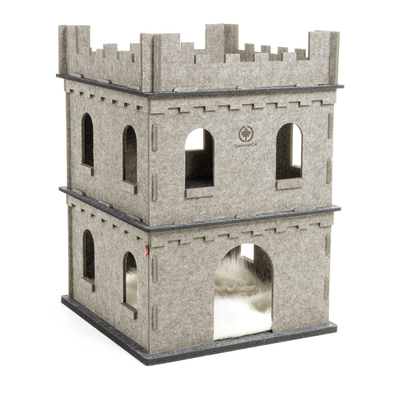 Felty Fort · Katzenburg aus Filz · Erdgeschoss + 1 Etage + Liegekissen · SET