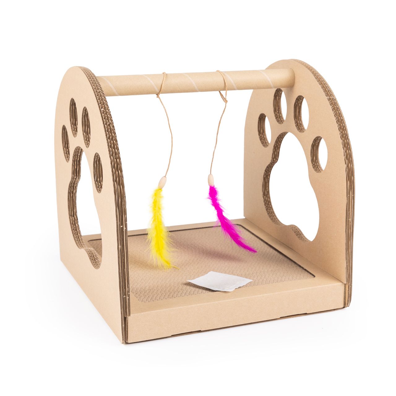 Kratzpappe TIMBER · Kratzbrett mit Fangspiel · ca. 35 x 35 x 36 cm