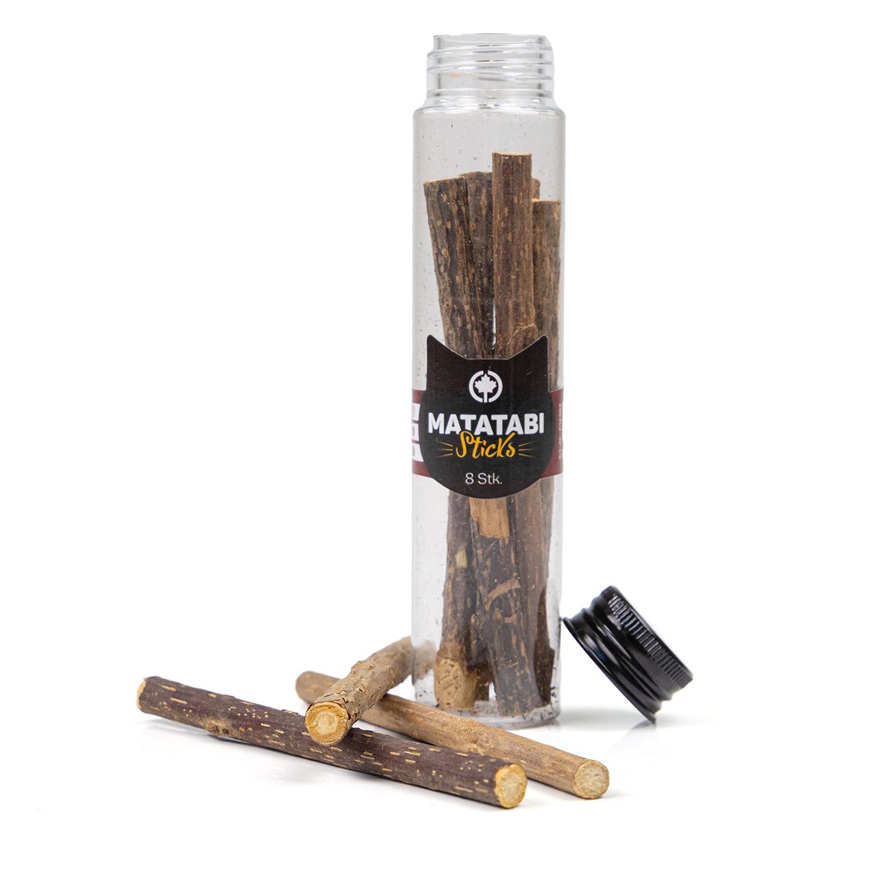 Matatabi Sticks · Knabberstangen, Dentalsticks für Katzen · 8 Stk/Flasche