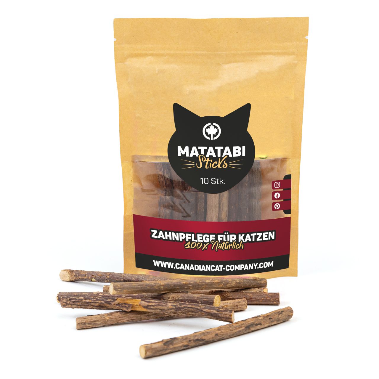 Matatabi Sticks · Zahnpflege für Katzen · 10 Stk/Tüte