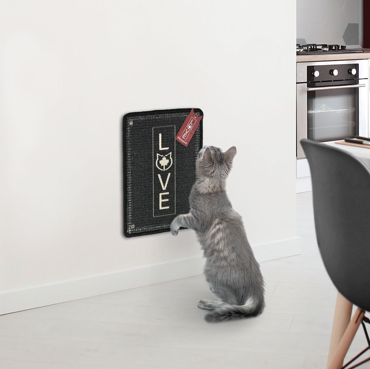 Kratzteppich für Katzen · anthrazit · 30 x 40 cm · mit Wandbefestigung