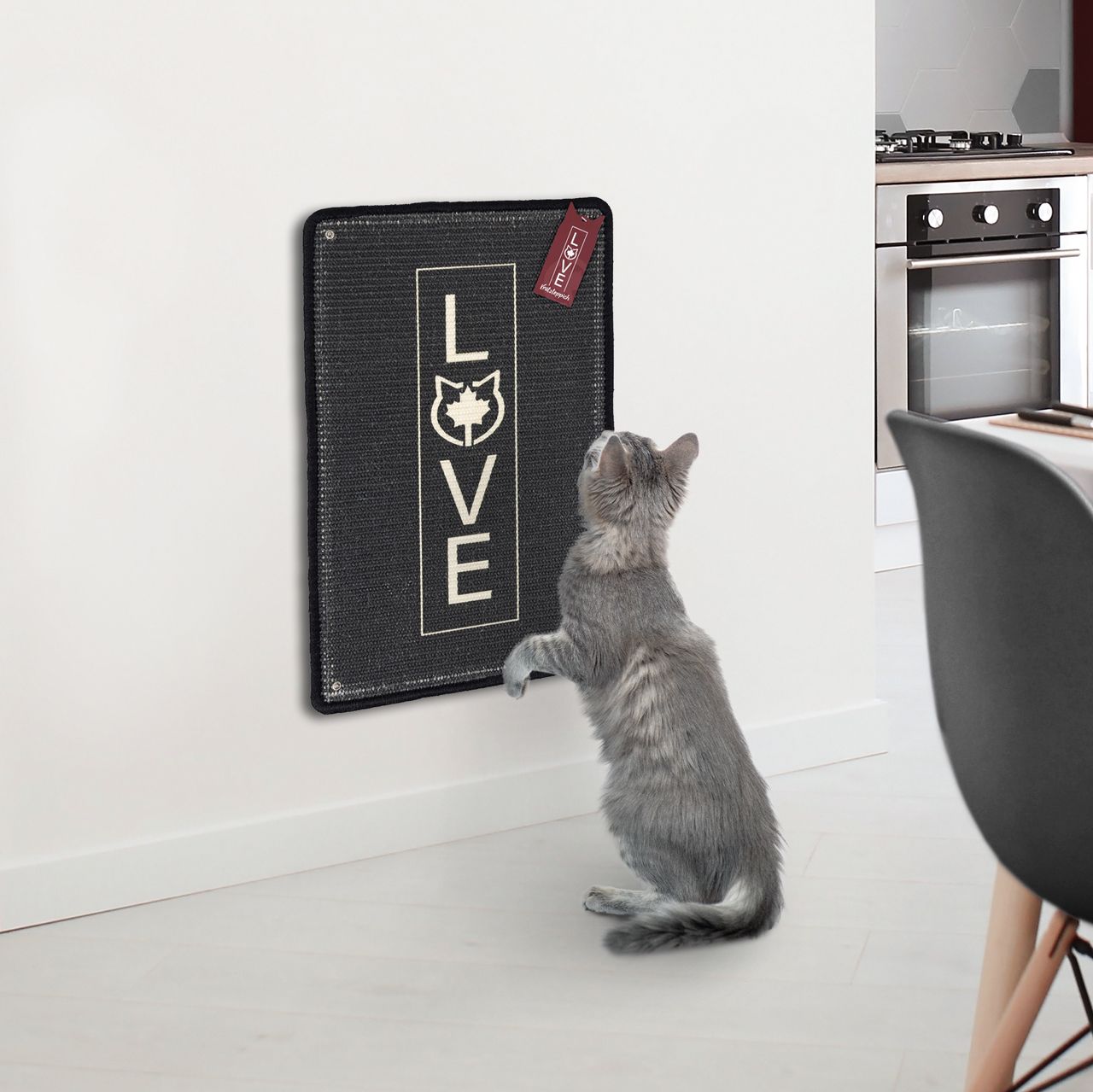 Kratzteppich für Katzen · anthrazit · 40 x 60 cm · mit Wandbefestigung