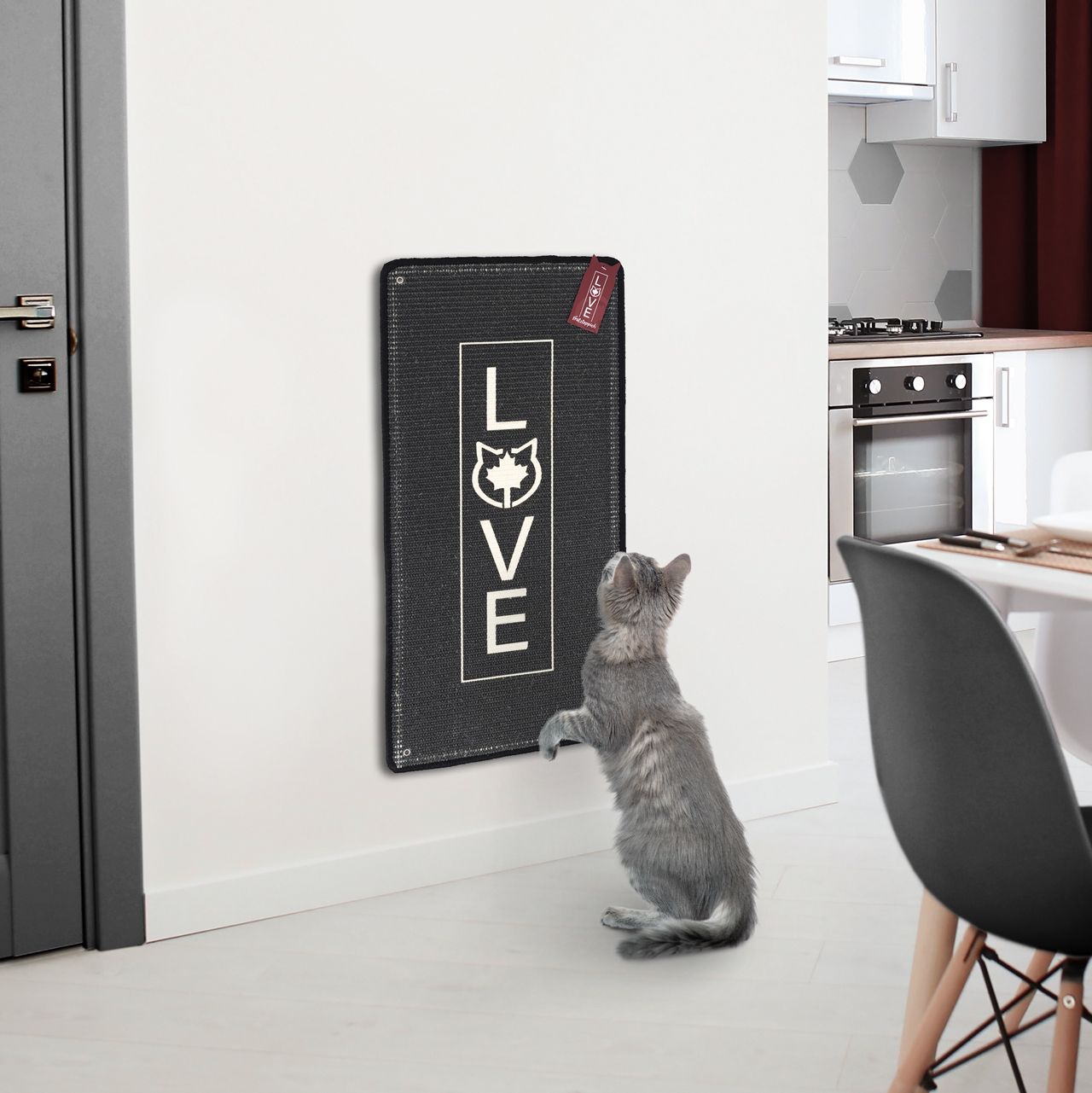 Kratzteppich für Katzen · anthrazit · 80 x 40 cm · mit Wandbefestigung