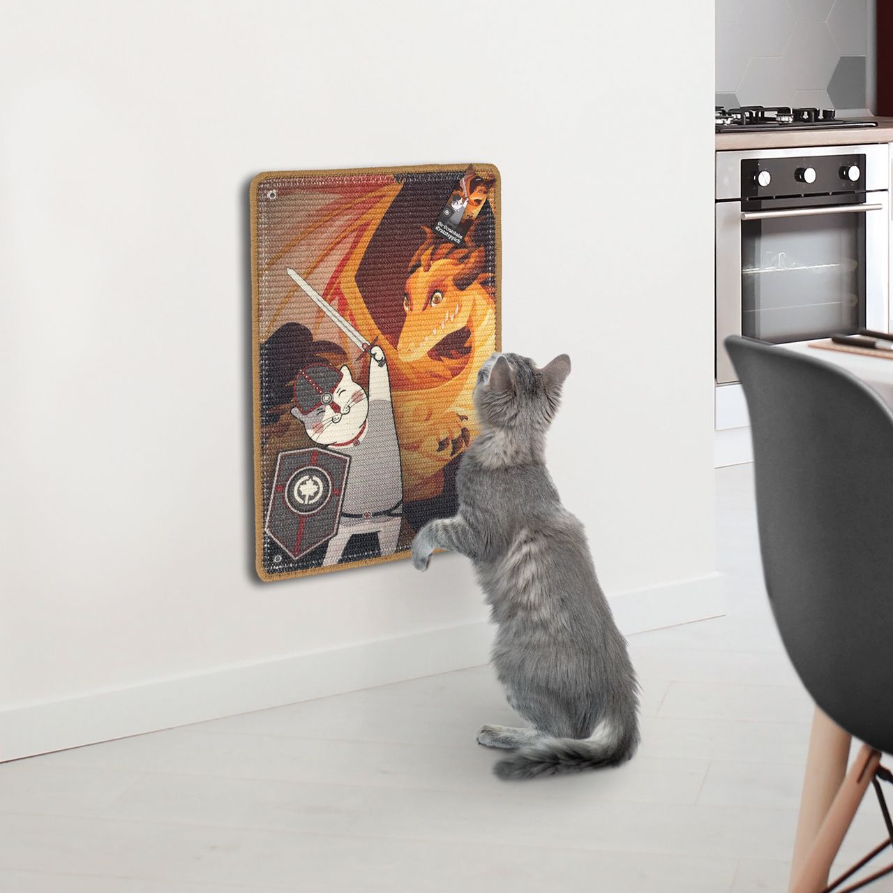 Kratzteppich für Katzen · Sir-Scratch-a-lot · 60 x 40 cm · mit Wandbefestigung