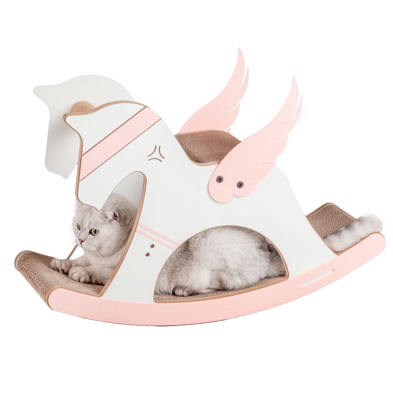 Design-Kratzmöbel Unicorn · Einhorn-Wippe Kratzbrett · 74 x 26 x 50 cm