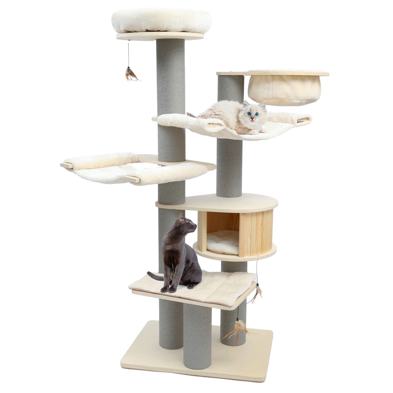 Kratzbaum Avery · beige-anthrazit · 75 x 56 x 186 cm