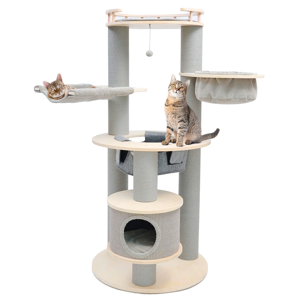 Kratzbaum Harper · beige-anthrazit · 76 x 76 x 168 cm