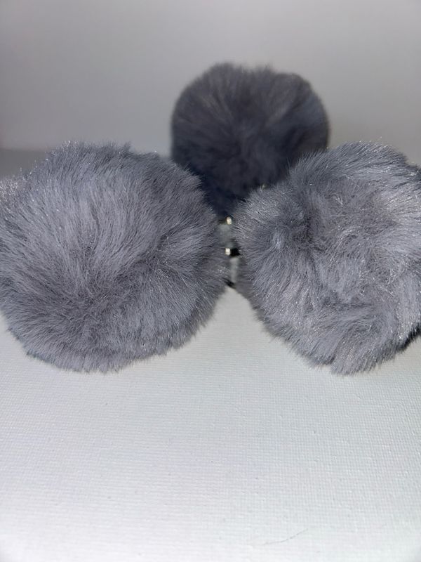 A Hint Of Lady Balls, (Grey)Fuzzy Keychain