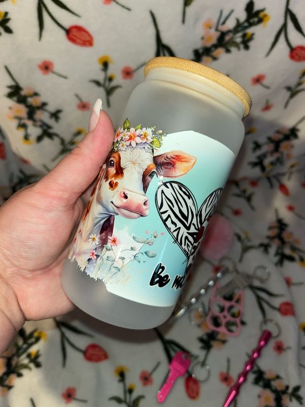 Be Mine Glass Cow Cup