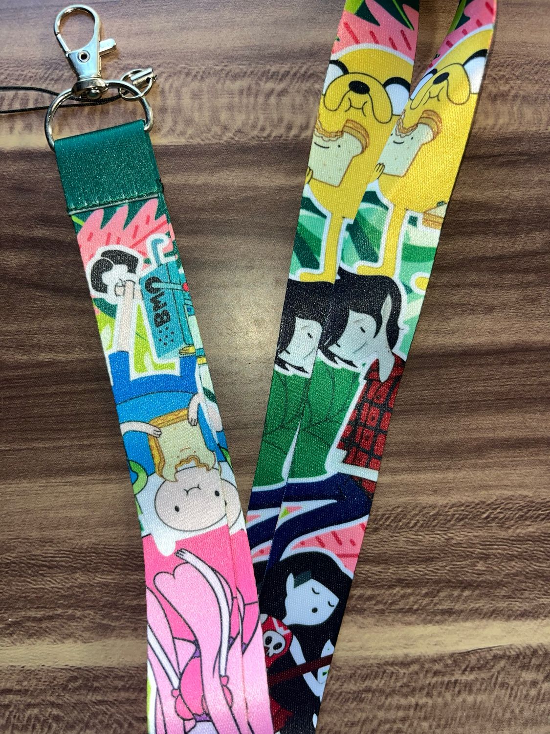 Adventure Time Lanyard, Pink And Green