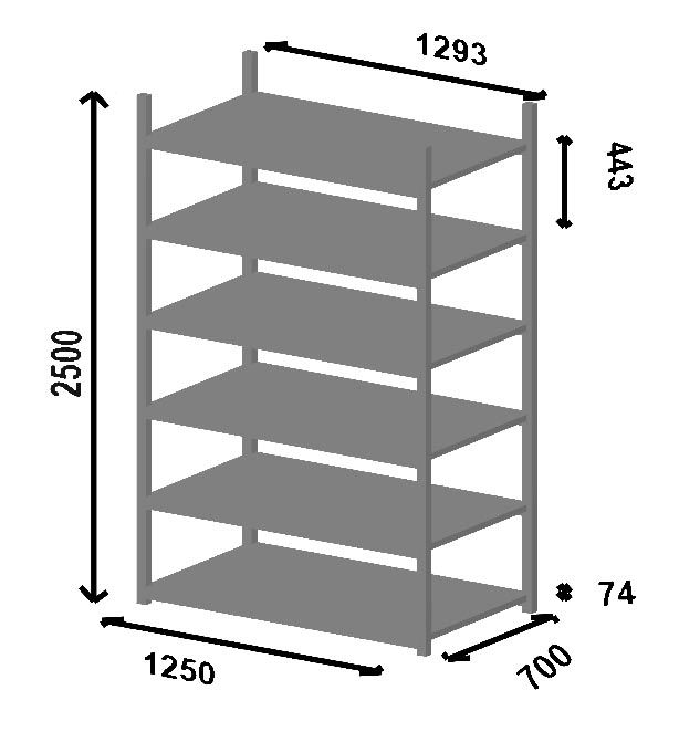 Aanbouwstelling voor Ad&#39;vance 2500x1250x700