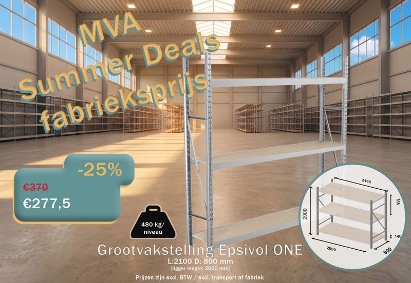 Grootvakstelling Epsivol ONE - 2000x2160x800mm | 3 niveaus